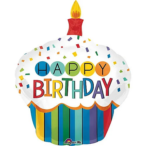 Amscan Folienballon Kuchen Happy Birthday (94cm)