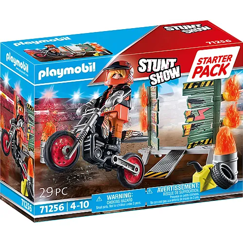 PLAYMOBIL Stuntshow Starter Pack Motorrad mit Feuerwand (71256)