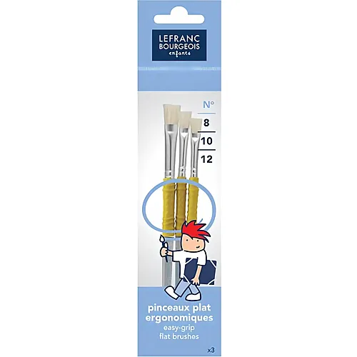 Lefranc Bourgeois Lfb Schulpinsel Set 3 Ergonomische Borsten Pinsel 8-10-12