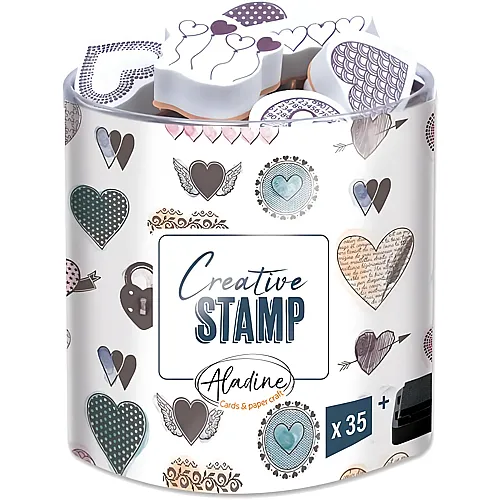 Aladine Stempel Herzen - 35 Teile