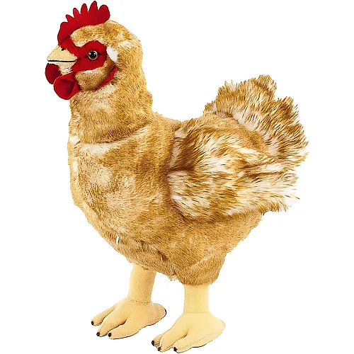 Poule debout marron - 30 cm