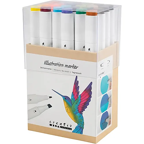 Creativ Company Zeichenstiftfarben, 24 Stk.