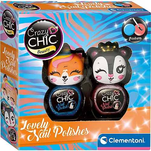Clementoni Crazy Chic Nagellack Blau/Rot - 2 Teile