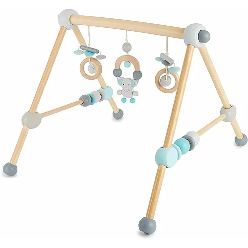 Bieco Spielbogen Baby | Montessori Spielbogen | Spielebogen Babies Holz Wickeltisch | Holzbogen Baby Spieletrapez Babies