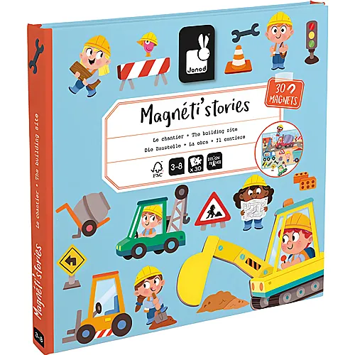 Janod Magnetistories Baustelle - 30 Teile