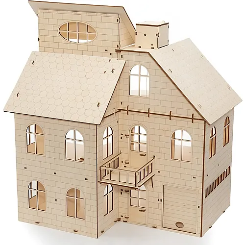 Eco Wood Art 3D Holz Modellbausatz -  Puppenhaus (48.6x37.6x54.0 cm)