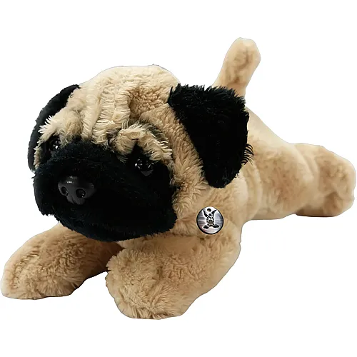 Unitoys Mops Kuscheltier Hund liegend 20 cm - Pl�schtier Gizmo Bulldogge