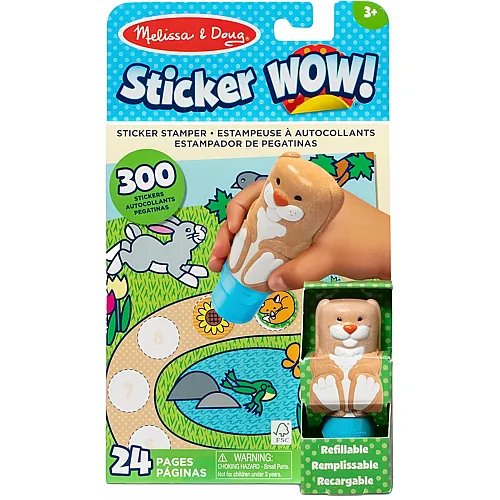 Melissa & Doug Sticker Wow 24-seitiger Aktivit�tenblock und Aufkleberstempel, 300 Aufkleber, Deko-, Bastel- und