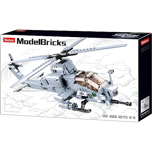 Sluban Attack Helicopter - 482 Teile