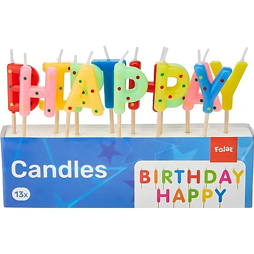 Folat Geburtstagskerzen Buchstaben Happy Birthday - 13 Teile
