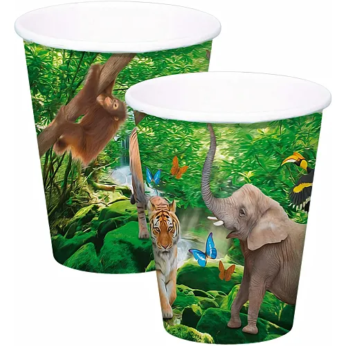 Folat Einwegbecher Safari-Party 250ml - 8 Teile