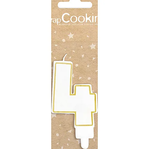ScrapCooking Kerze 4 Weiss / Gold