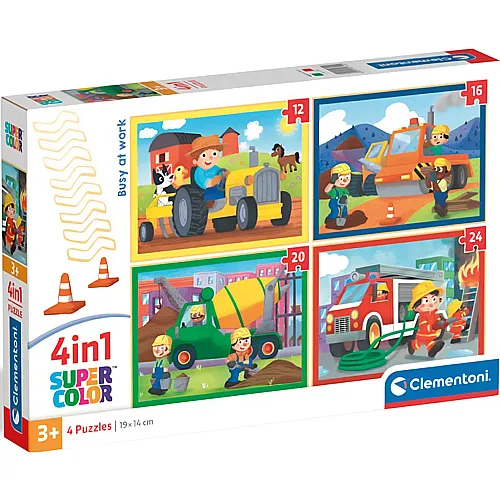 Clementoni Puzzle Supercolor 4in1 Berufe (12-24)
