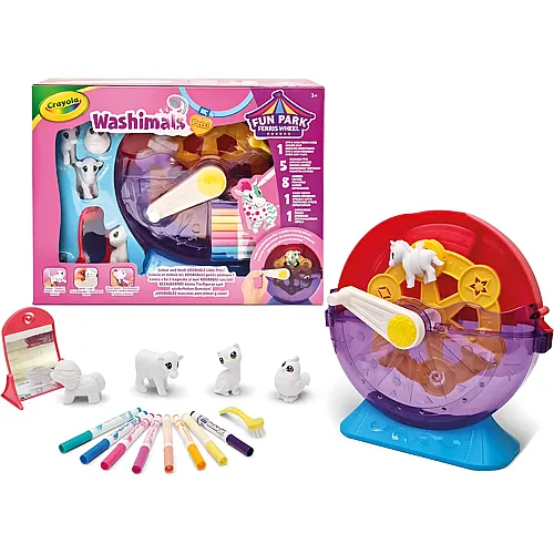 Spielrad-Set, zum Kolorieren und Baden von Babytieren