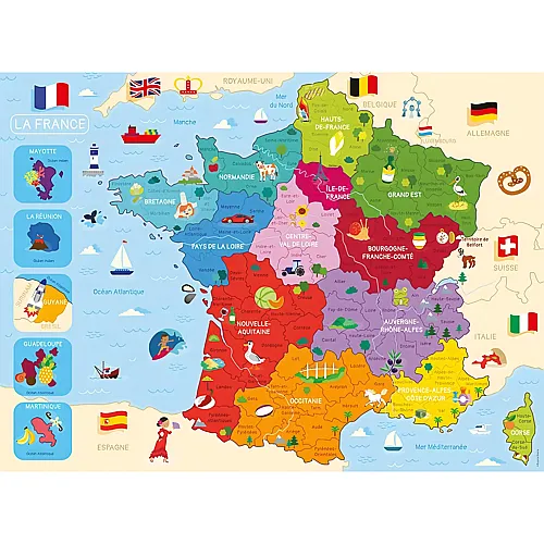 Nathan Puzzle Map of France - 250 Teile