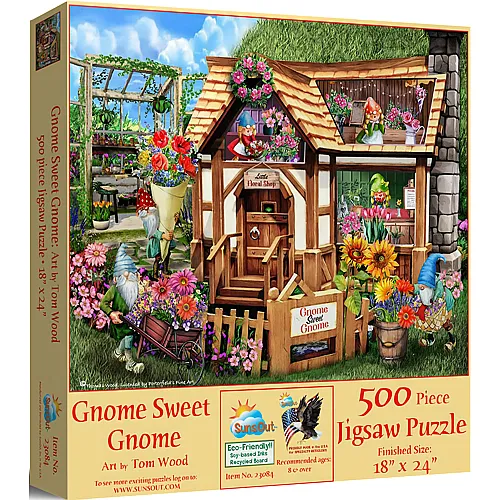 SunsOut Puzzle Tom Wood Gnome Sweet Gnome - 500 Teile
