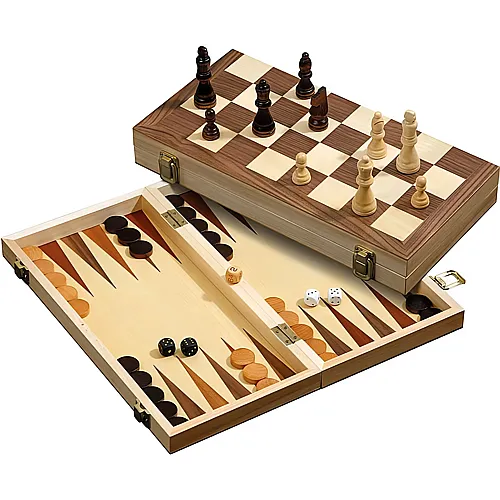 Philos Spiele Schach-Backgammon-Dame-Set (40mm)