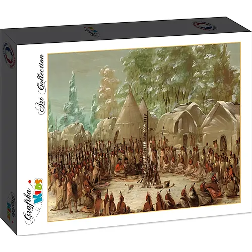 Grafika Puzzle Art Collection George Catlin Grafika Kids La Salle's Party Feasted in the Illinois Village. January 2, 1680, 1847-1848 - 12 Teile