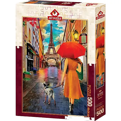 Art Puzzle Freundschaft bei Regen in Paris - 500 Teile