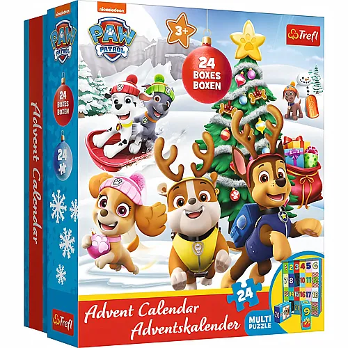 Trefl Puzzle Adventskalender Paw Patrol - 24 Teile