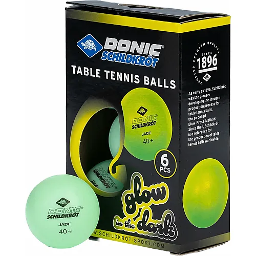 Donic Schildkr�t Tischtennis B�lle Glow in the Dark, 6 B�lle, fluoreszierendes