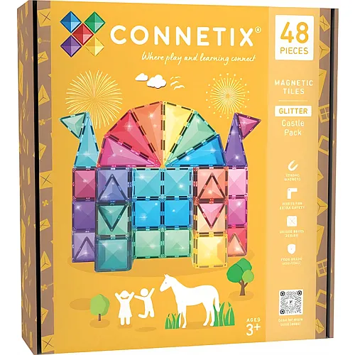 Connetix Glitter Castle Pack - 48 Teile