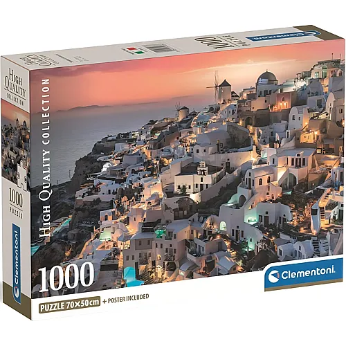 Clementoni Puzzle High Quality Collection Schattierungen von Santorini - 1000 Teile