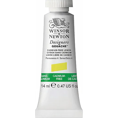 Winsor & Newton W&n Designers Gouache 14ml Tube Kadmiumfrei Zitrone