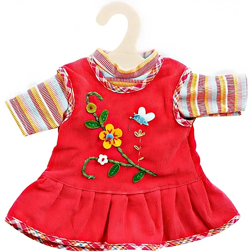 Trendiges Puppenkleid mit T-Shirt Rot 28-35cm