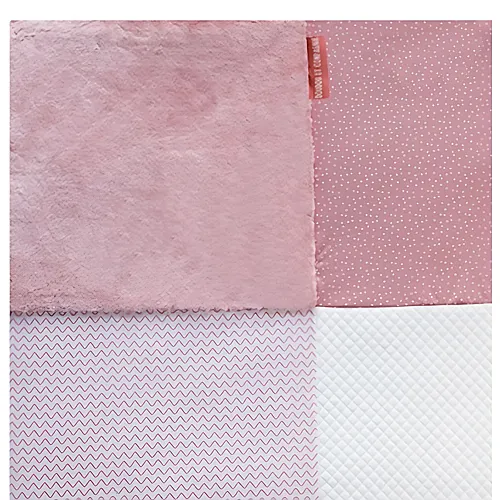 Kuschelteppich rosa/ocker - 100 x 100 cm