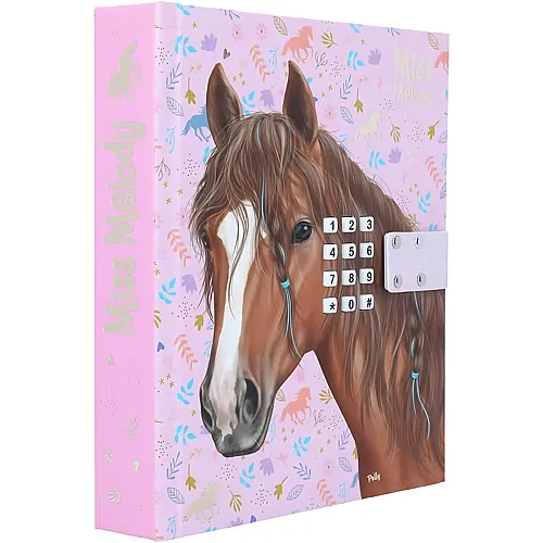 Depesche 12051 Miss Melody - Tagebuch mit Zahlen-Code und Sound, Buch mit Pferde-Motiven und 80 linierten, bunt illustrierten