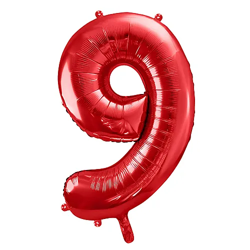 Folienballon Zahl 9 Rot