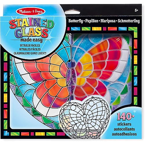 Melissa & Doug Stained Glass - Butterfly | Arts & Crafts | DIY | 5+ | Gift for Boy or Girl