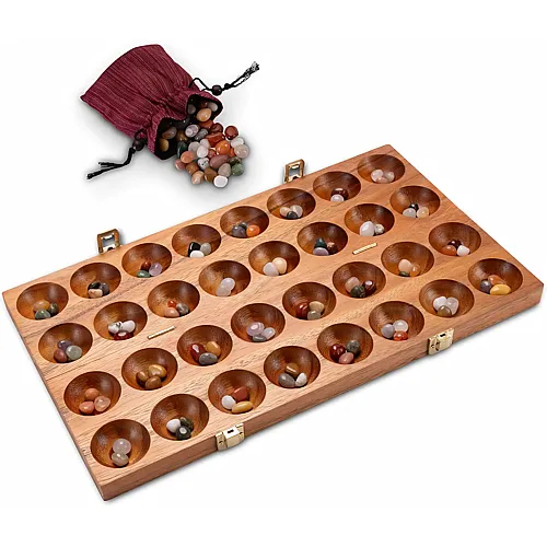 Logoplay Hus Spiel mit Metallverschl�ssen - f�r 2 Spieler - Bao - Kalaha - Mancala - inkl. Edelsteinen