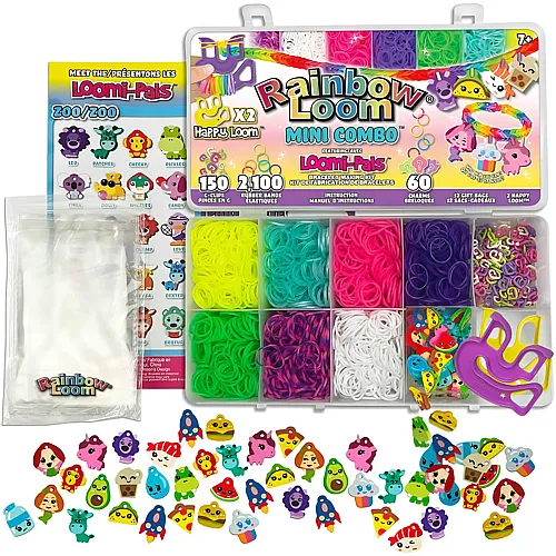 Mini Combo Set Loomi Pals 2100 Gummibnder und 60 Tiercharms