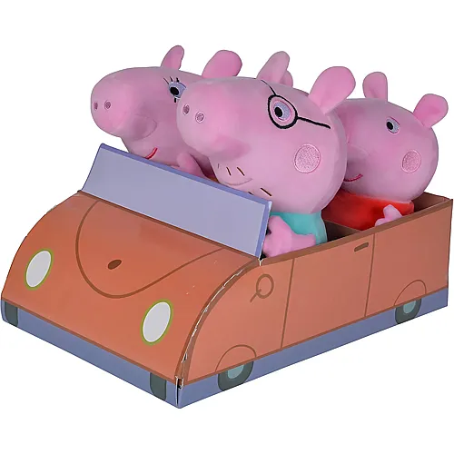 Simba Pl�sch Peppa Pig Familienset im Auto