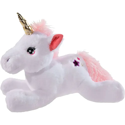 Heunec Einhorn liegend Weiss - 40 cm