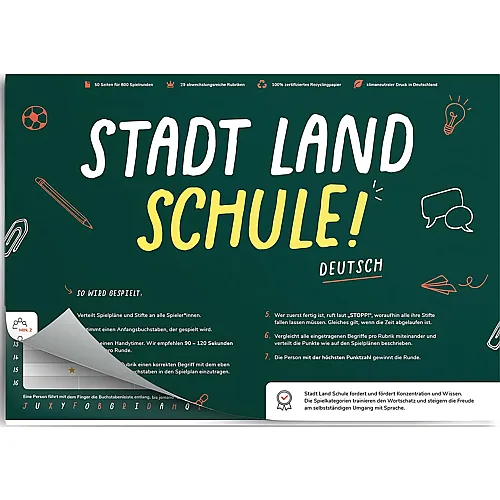 Simon & Jan Spiele Stadt Land Schule - Deutsch (DE)