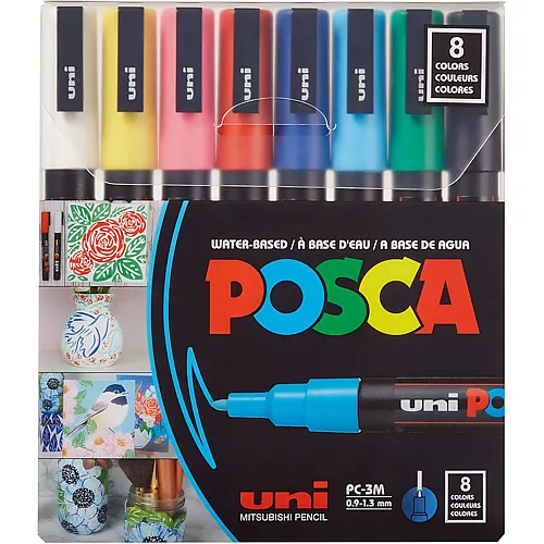 Uni Posca Marker Rundspitze - 8 Teile