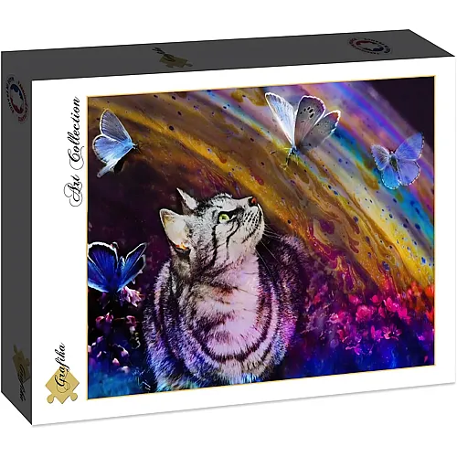 Grafika Puzzle Art Collection William Schimmel Cat and Butterflies - 2000 Teile