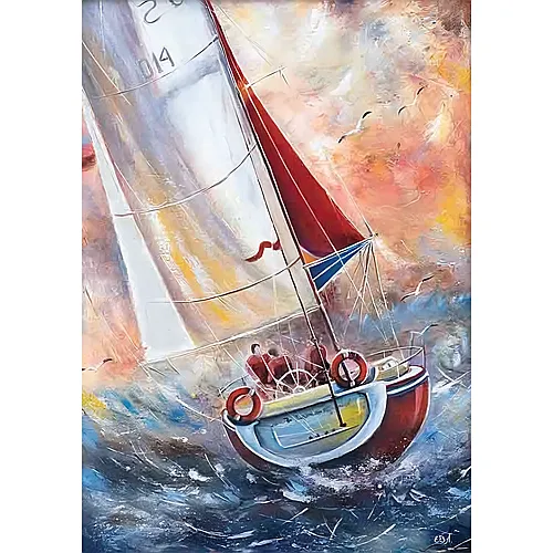 Gold Puzzle Three Seamen on a Boat - 500 Teile