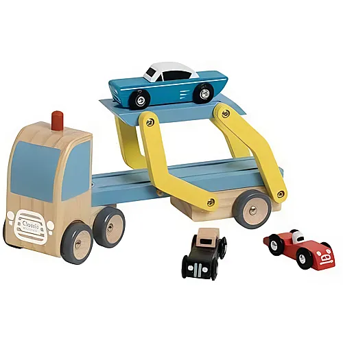 Classic World Holztransporter mit 3 Autos