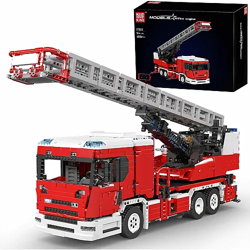 Mould King Models Ferngesteuerter Feuerwehr Drehleiter LKW 17022