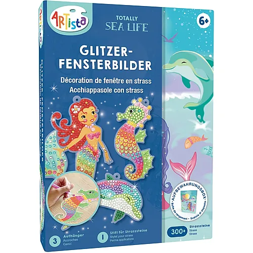 Artista Glitzer-Fensterbilder Unterwasserwelt