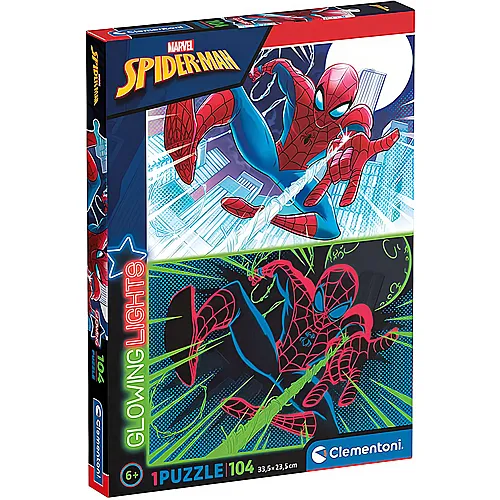 Clementoni Puzzle Glowing Lights Spiderman (104Teile)