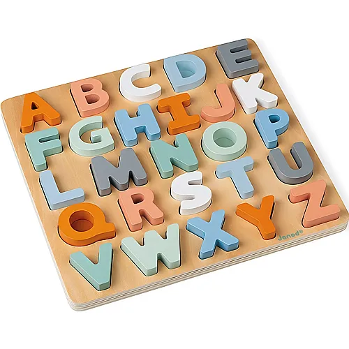 Janod Puzzle Sweet Cocoon Alphabet mit Kreidetafel (26Teile)