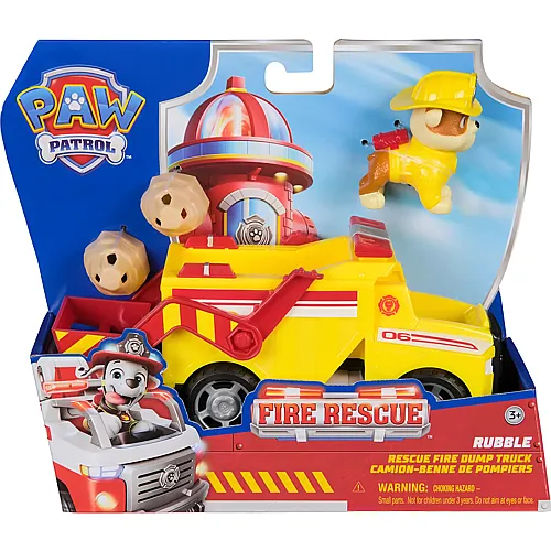 Spin Master Paw Patrol Fire Rescue Rubbles Rettungs-Truck mit Schaufel