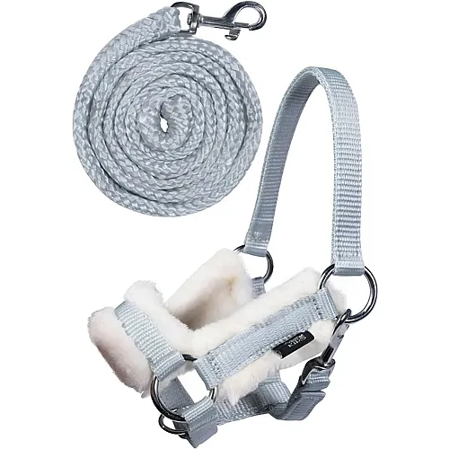 HKM Hobby Horse Halfter und Strick Grau