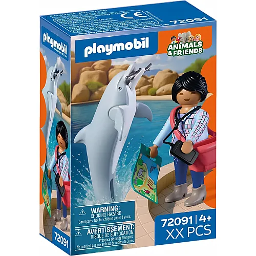Zoo: Delfin und Besucherin 72091