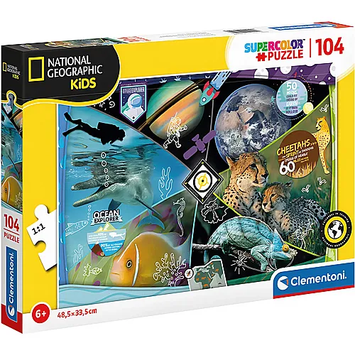Clementoni Puzzle Supercolor National Geographic Explorers in Training (104Teile)